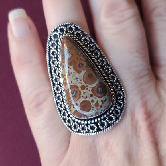 New Asteroid Jasper Silver Ring. - Picture 9 of 11